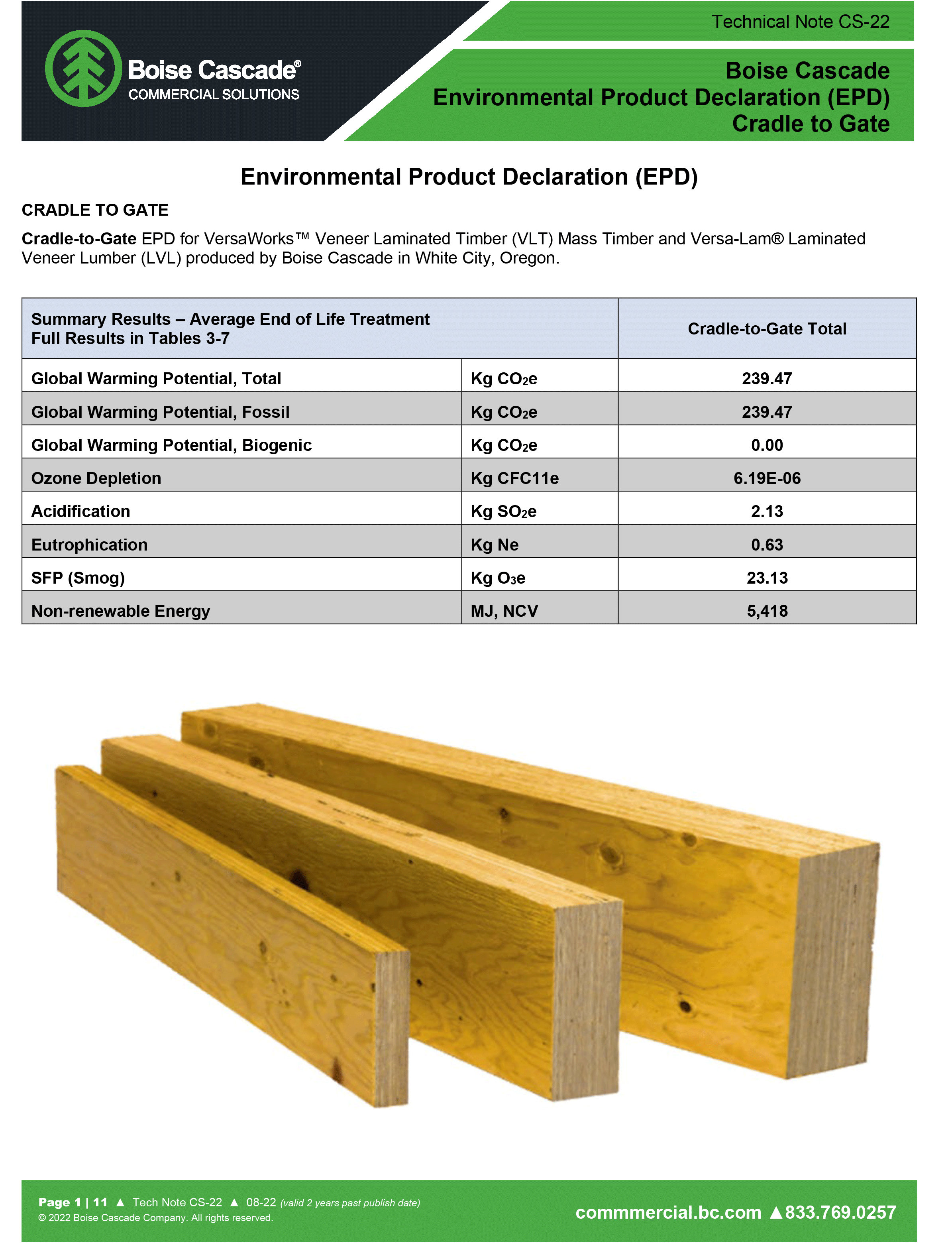 CS22 BOISE CASCADE CRADLE TO GATE EPD BC Commercial Solutions